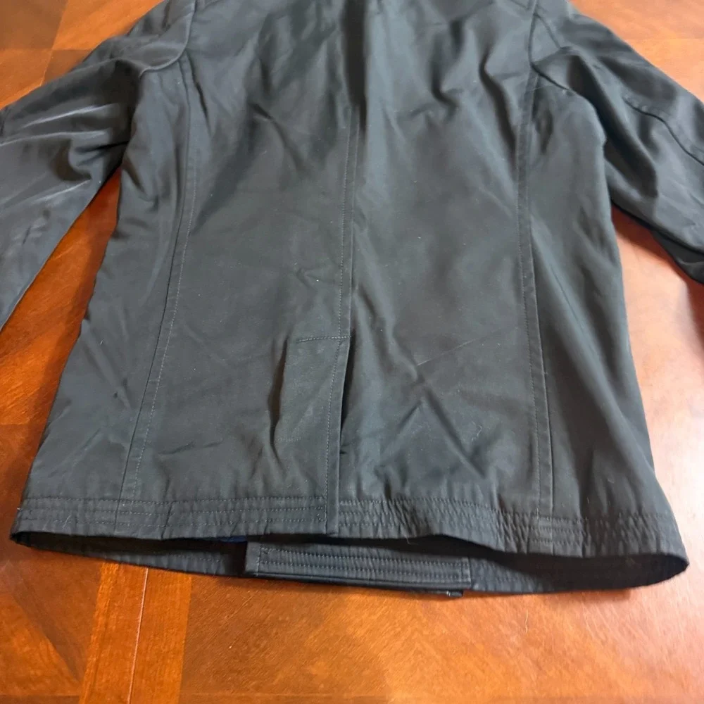 Banana Republic Black Peacoat‎ Jacket Quilted Lined Double Breasted Mens Size S